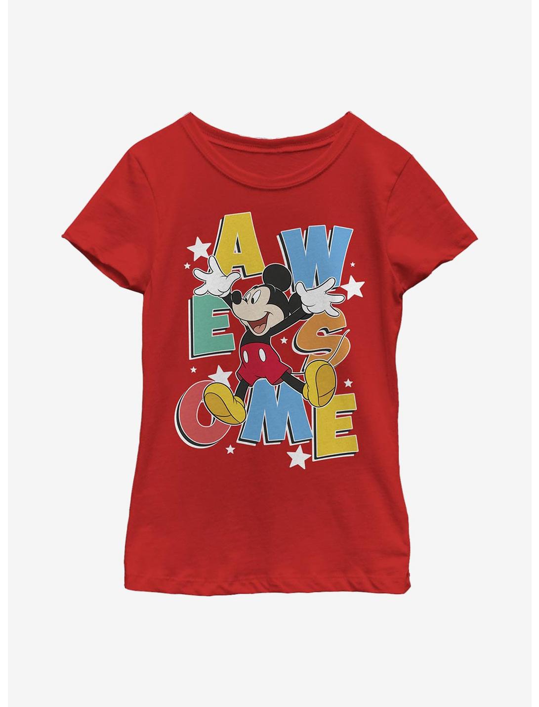 Disney Mickey Mouse Awesome Jumps Youth Girls T-Shirt, RED, hi-res