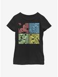 Disney Mickey Mouse Fab Four Youth Girls T-Shirt, BLACK, hi-res