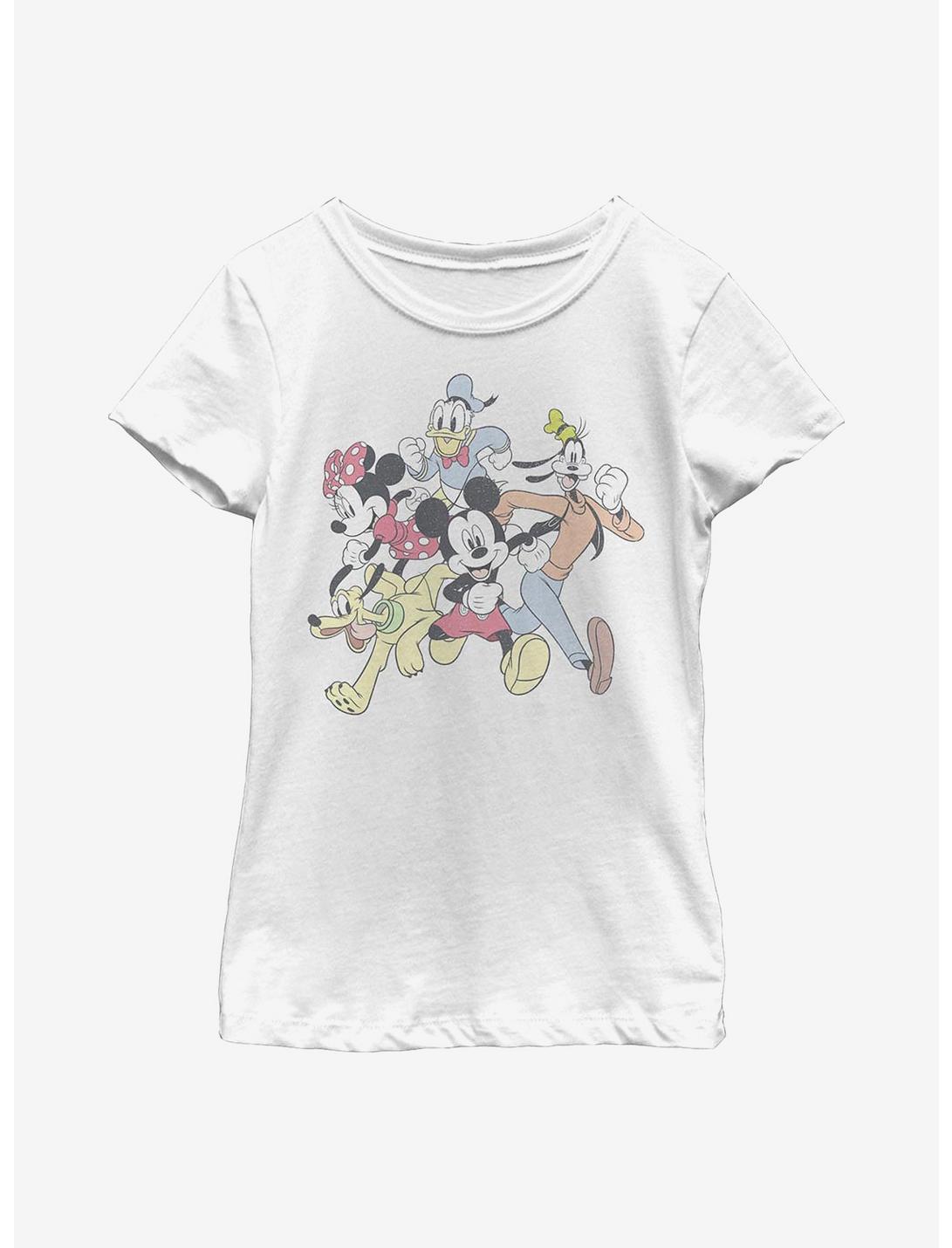 Disney Mickey Mouse Group Run Youth Girls T-Shirt, WHITE, hi-res