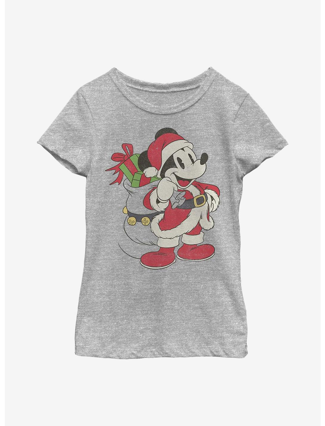 Disney Mickey Mouse Just Santa Mickey Youth Girls T-Shirt, ATH HTR, hi-res