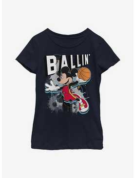 Disney Mickey Mouse Ballin' Youth Girls T-Shirt, , hi-res
