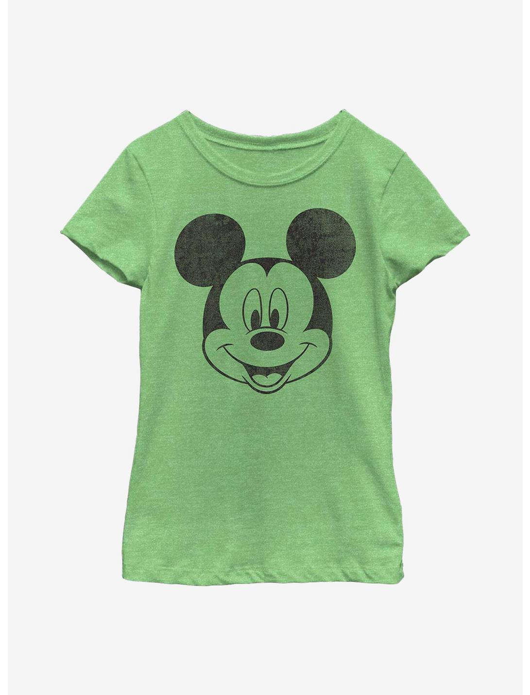 Disney Mickey Mouse Face Youth Girls T-Shirt, GRN APPLE, hi-res