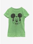 Disney Mickey Mouse Face Youth Girls T-Shirt, GRN APPLE, hi-res
