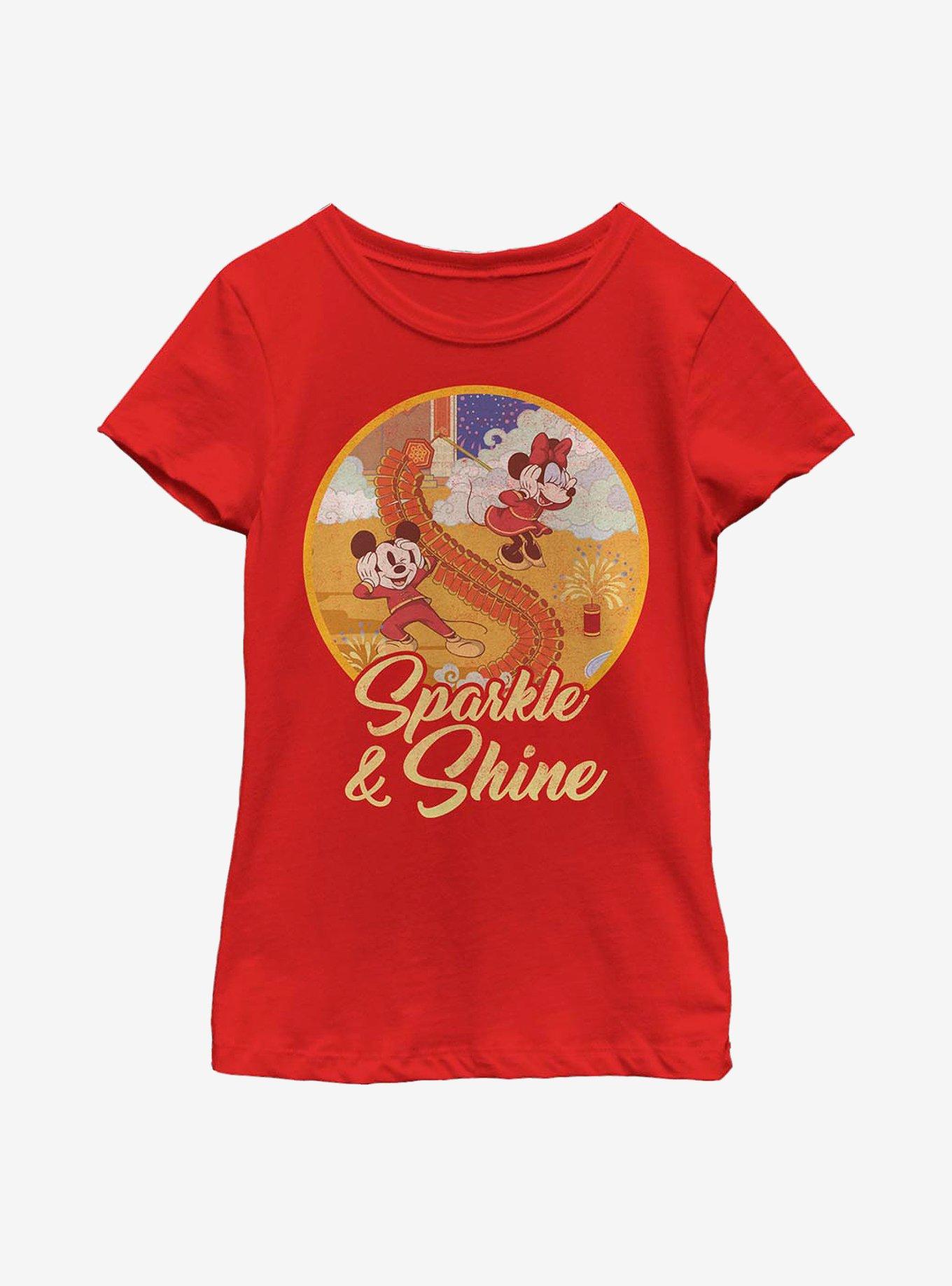 Disney Mickey Mouse Sparkle And Shine Youth Girls T-Shirt