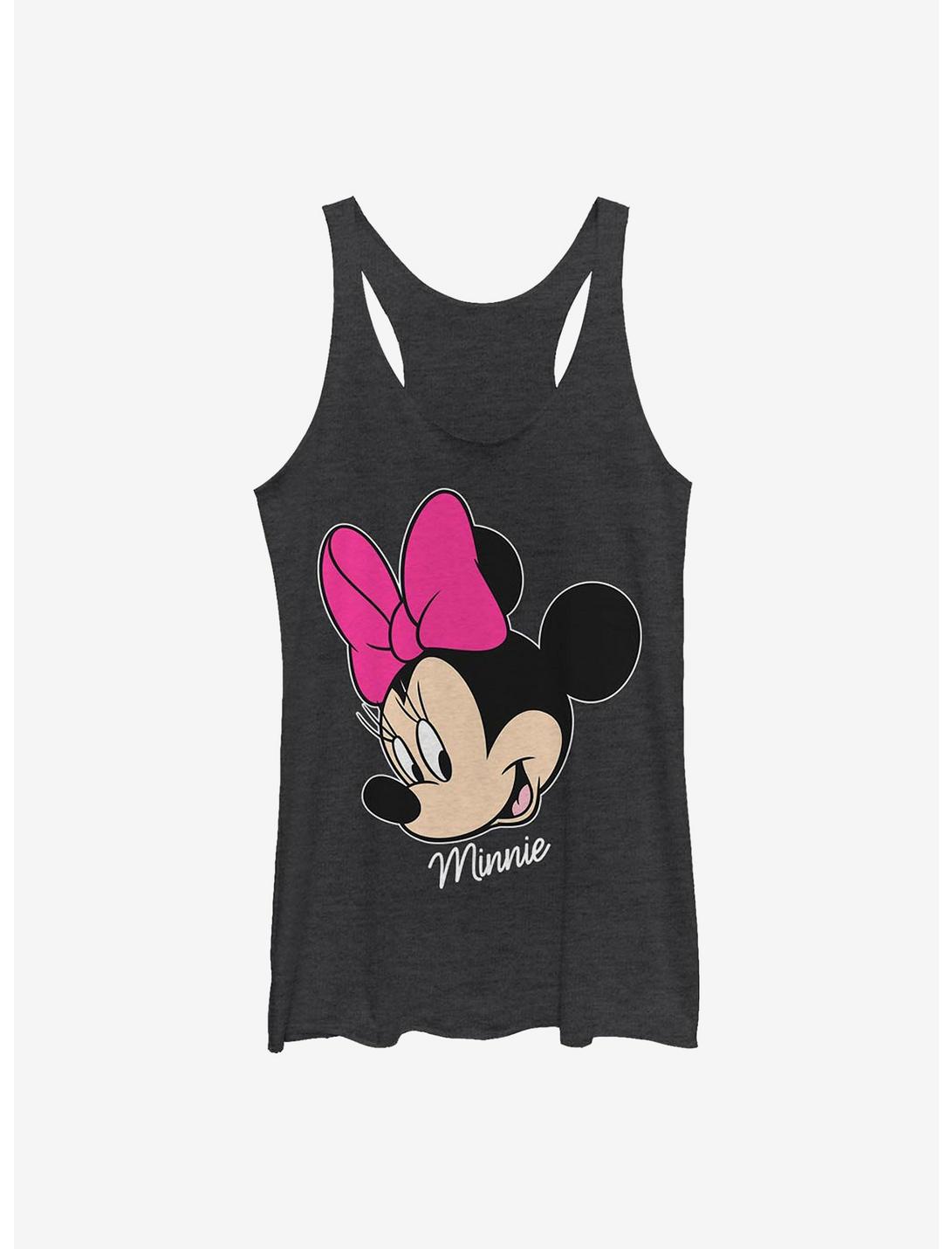 Disney Minnie Mouse Big Face Womens Tank Top - BLACK