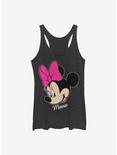 Disney Minnie Mouse Big Face Womens Tank Top, BLK HTR, hi-res