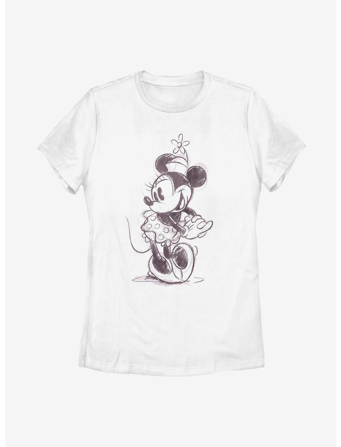 Disney Minnie Mouse Sketchy Minnie Womens T-Shirt, WHITE, hi-res
