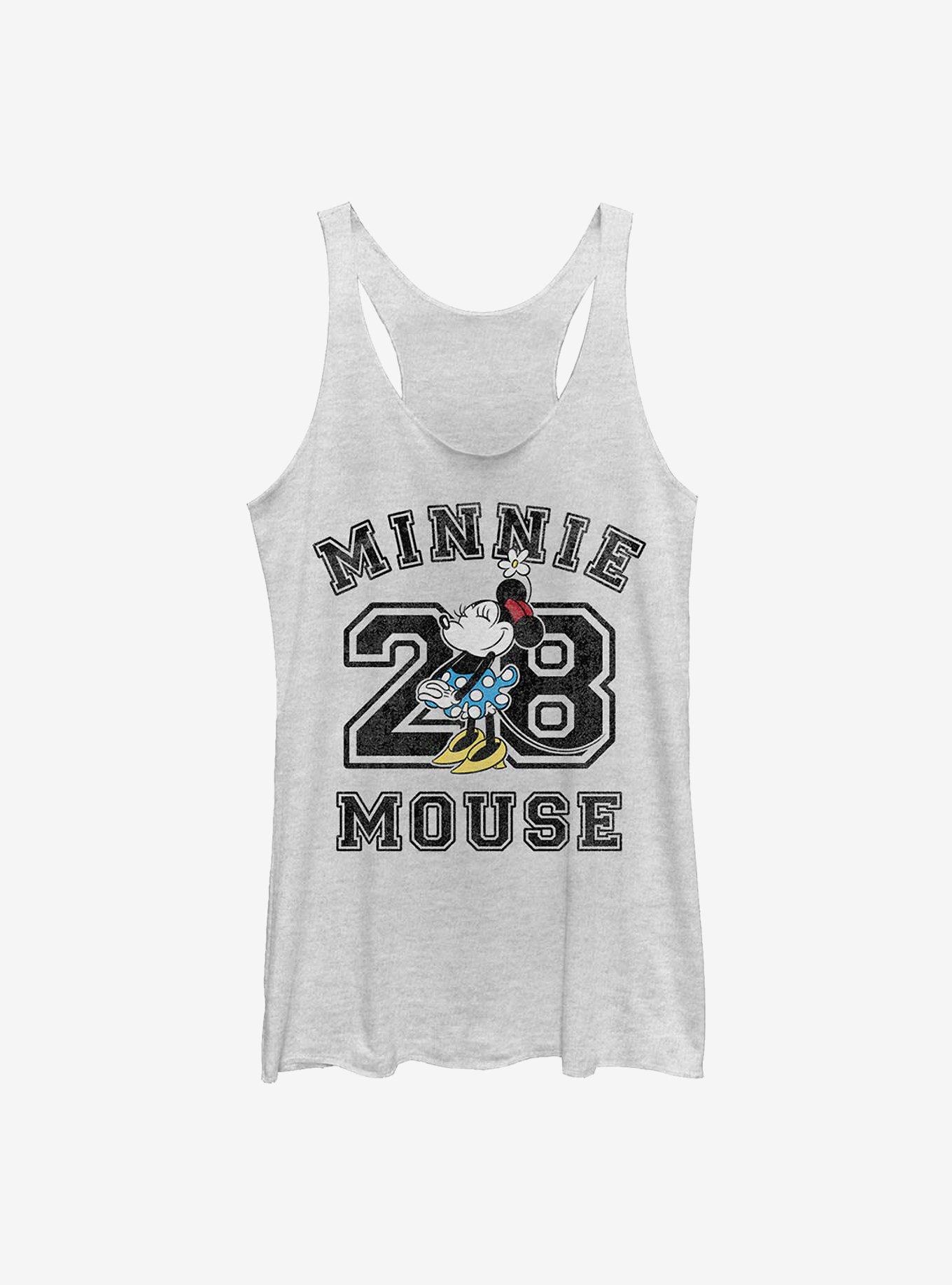 Disney Minnie Mouse Collegiate Womens Tank Top, WHITE HTR, hi-res