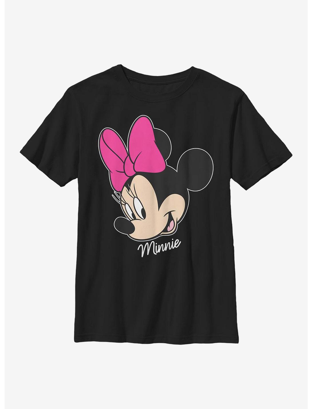 Disney Minnie Mouse Big Face Youth T-Shirt, BLACK, hi-res