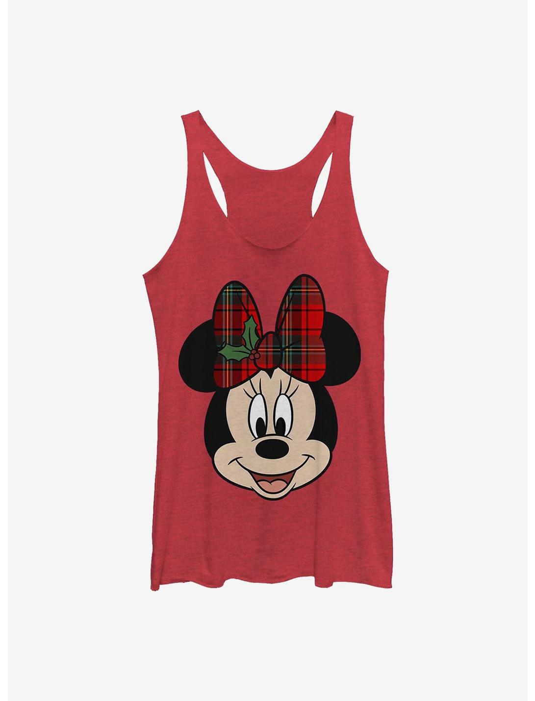 Disney Minnie Mouse Big Minnie Holiday Womens Tank Top, RED HTR, hi-res