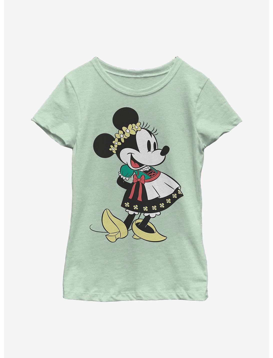 Disney Minnie Mouse Dirndl Basics Youth Girls T-Shirt, MINT, hi-res