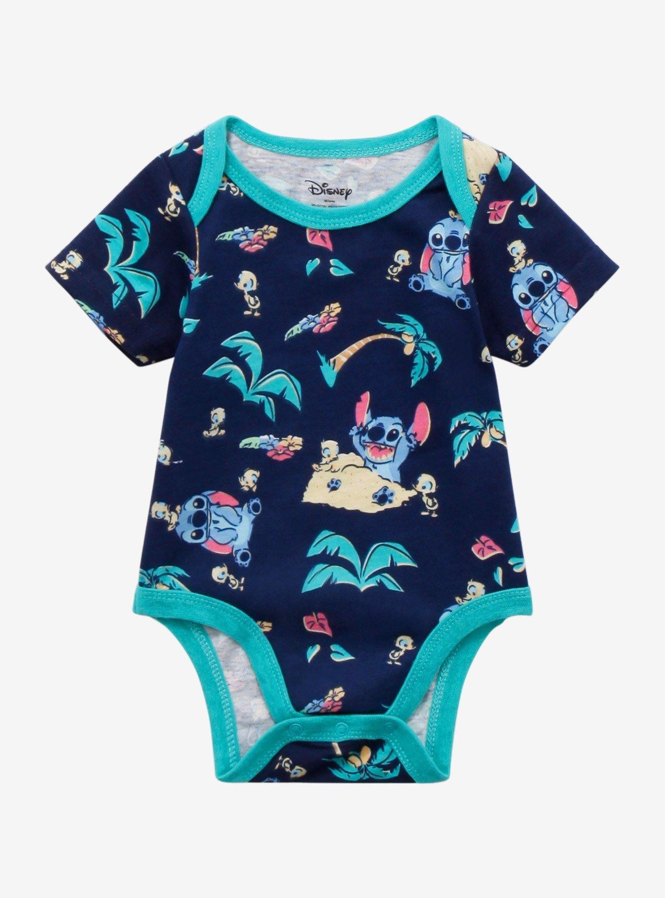 Disney Lilo & Stitch Stitch with Duckling Infant One-Piece - BoxLunch Exclusive, BLUE, hi-res