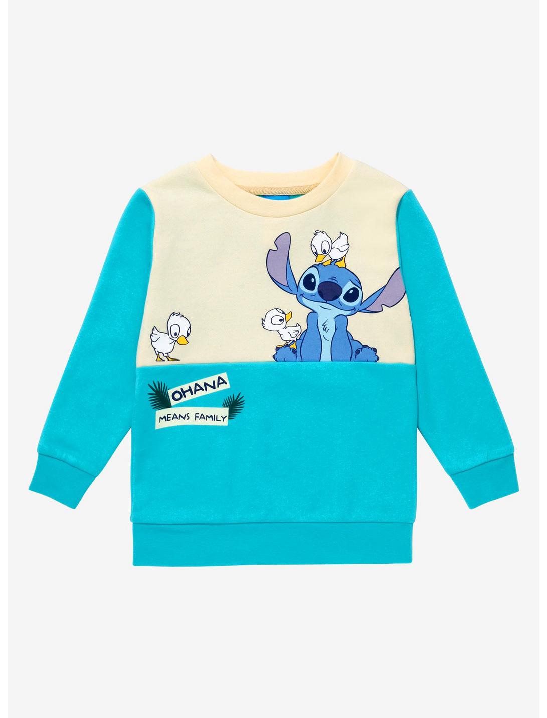 Disney Lilo & Stitch Ducklings Panel Toddler Crewneck - BoxLunch Exclusive, TEAL, hi-res