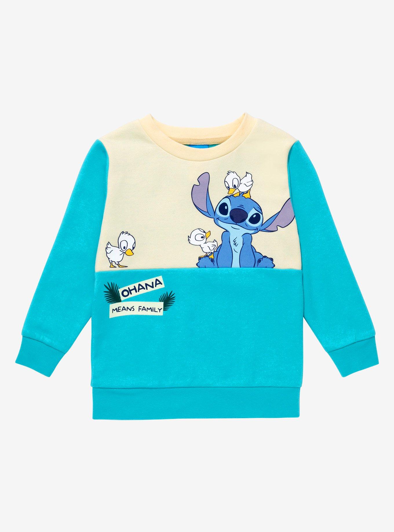 Disney Lilo & Stitch Ducklings Panel Toddler Crewneck - BoxLunch Exclusive, TEAL, hi-res