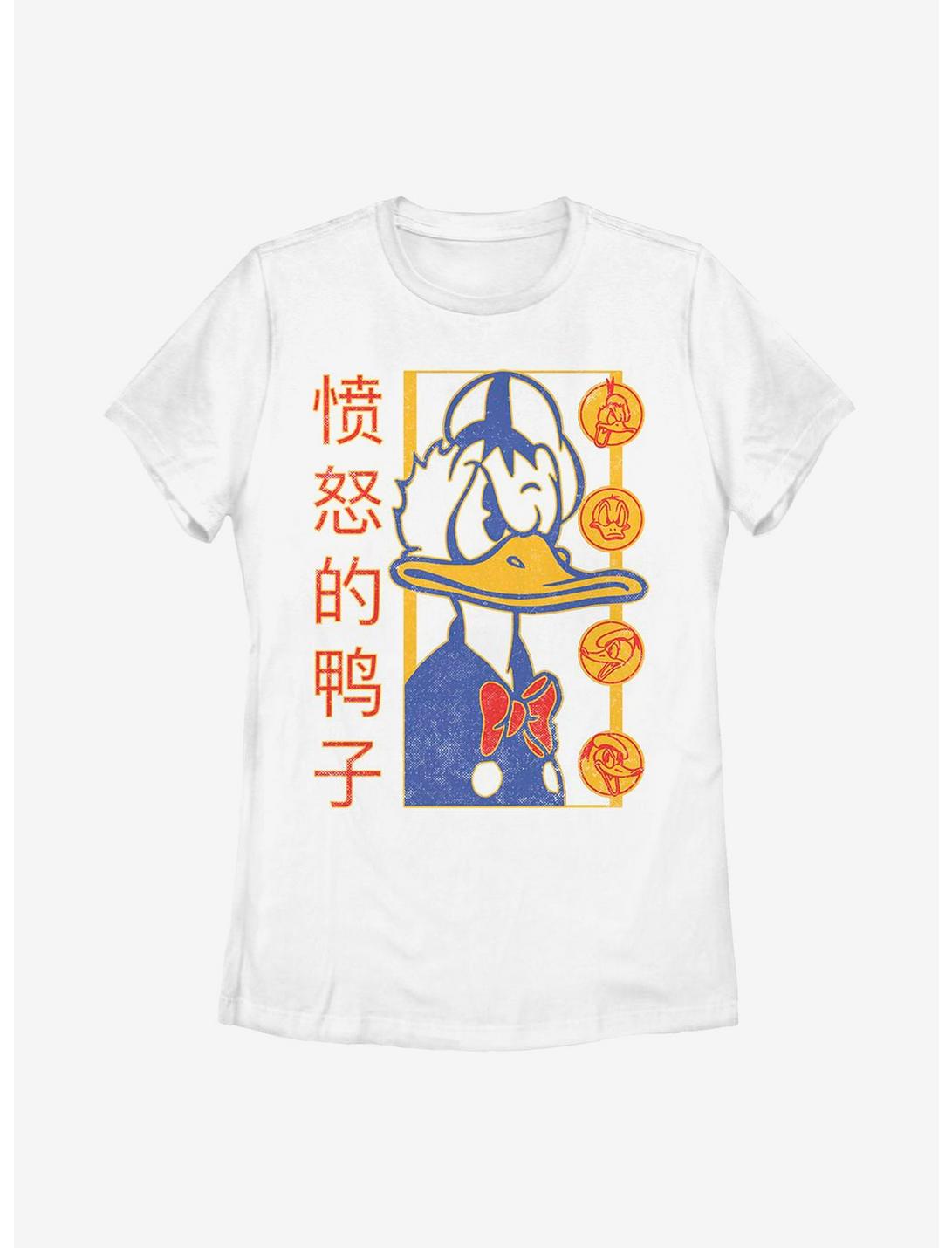 Disney Donald Duck Japanese Text Womens T-Shirt, WHITE, hi-res