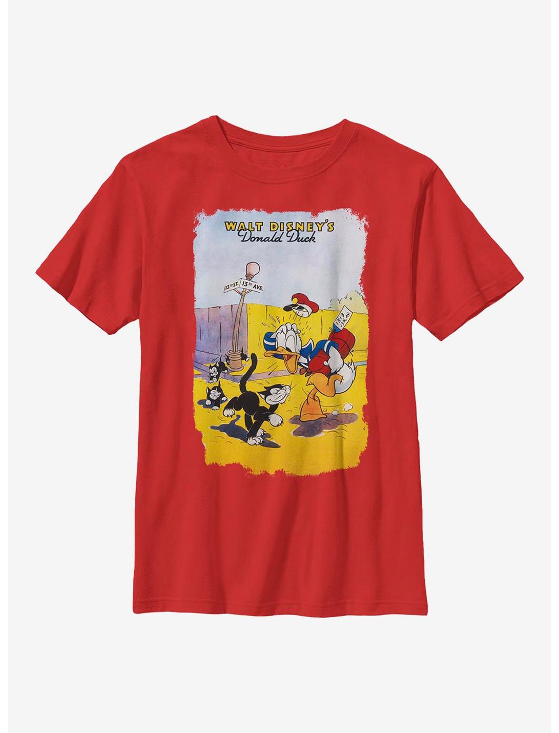 Disney Donald Duck Unlucky Duck Youth T-Shirt, RED, hi-res