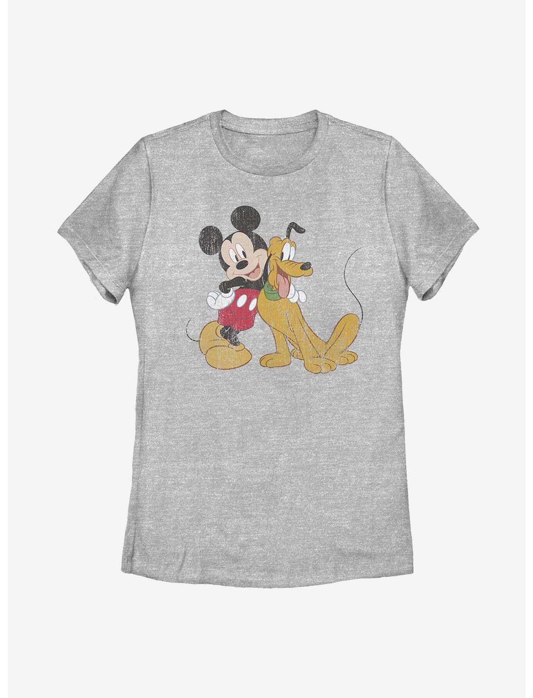 Disney Mickey Mouse And Pluto Womens T-Shirt, ATH HTR, hi-res