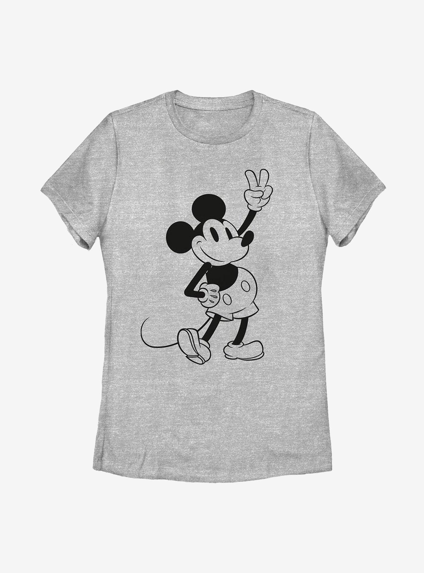 Disney Mickey Mouse Simple Mickey Outline Womens T-Shirt, ATH HTR, hi-res