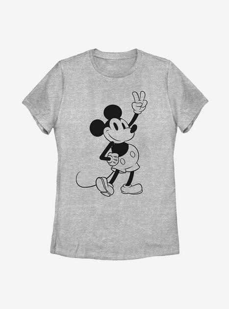 Disney Mickey Mouse Simple Mickey Outline Womens T-Shirt - GREY | BoxLunch