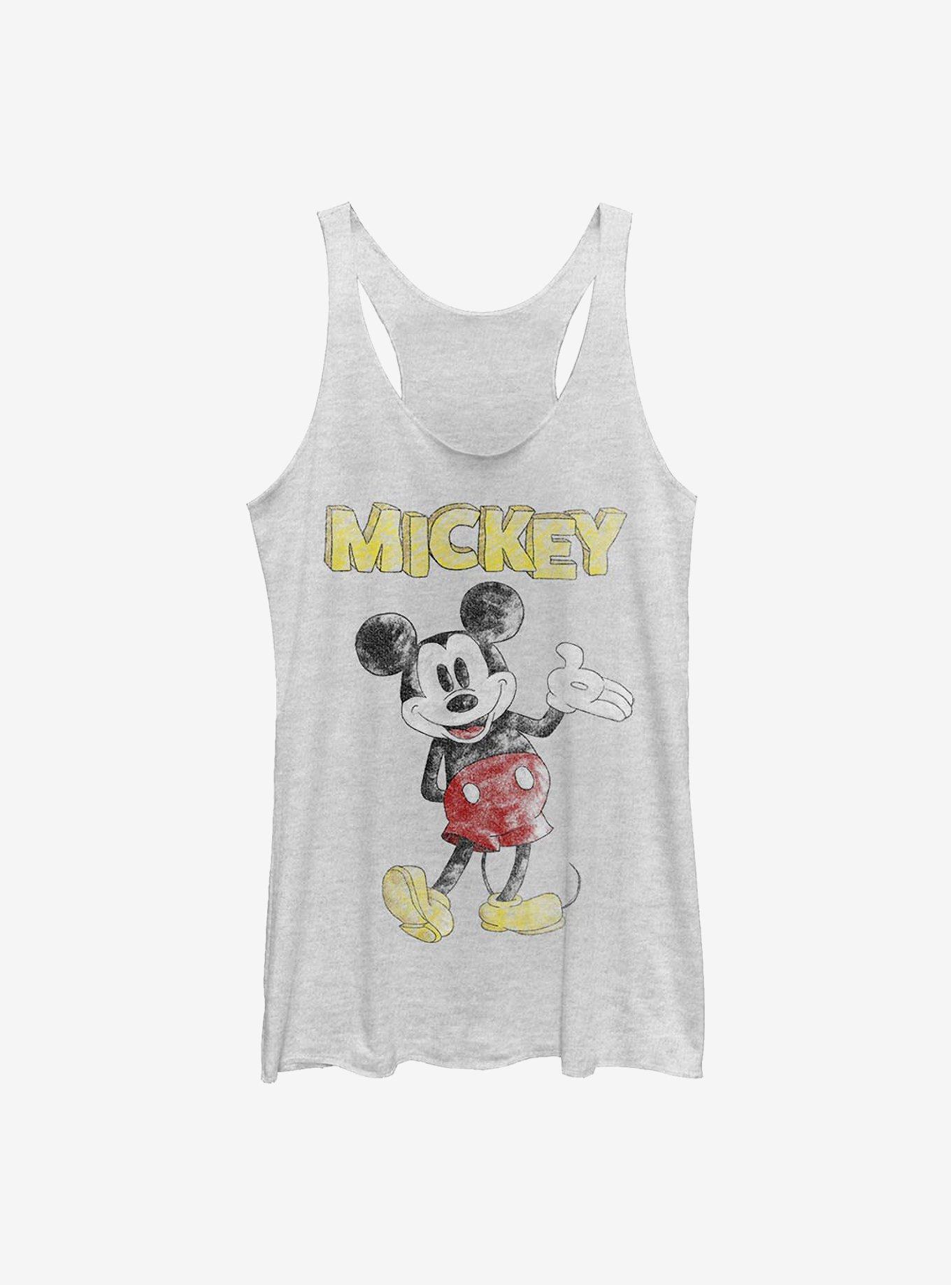 Disney Mickey Mouse Sketchy Mickey Womens Tank Top, WHITE HTR, hi-res