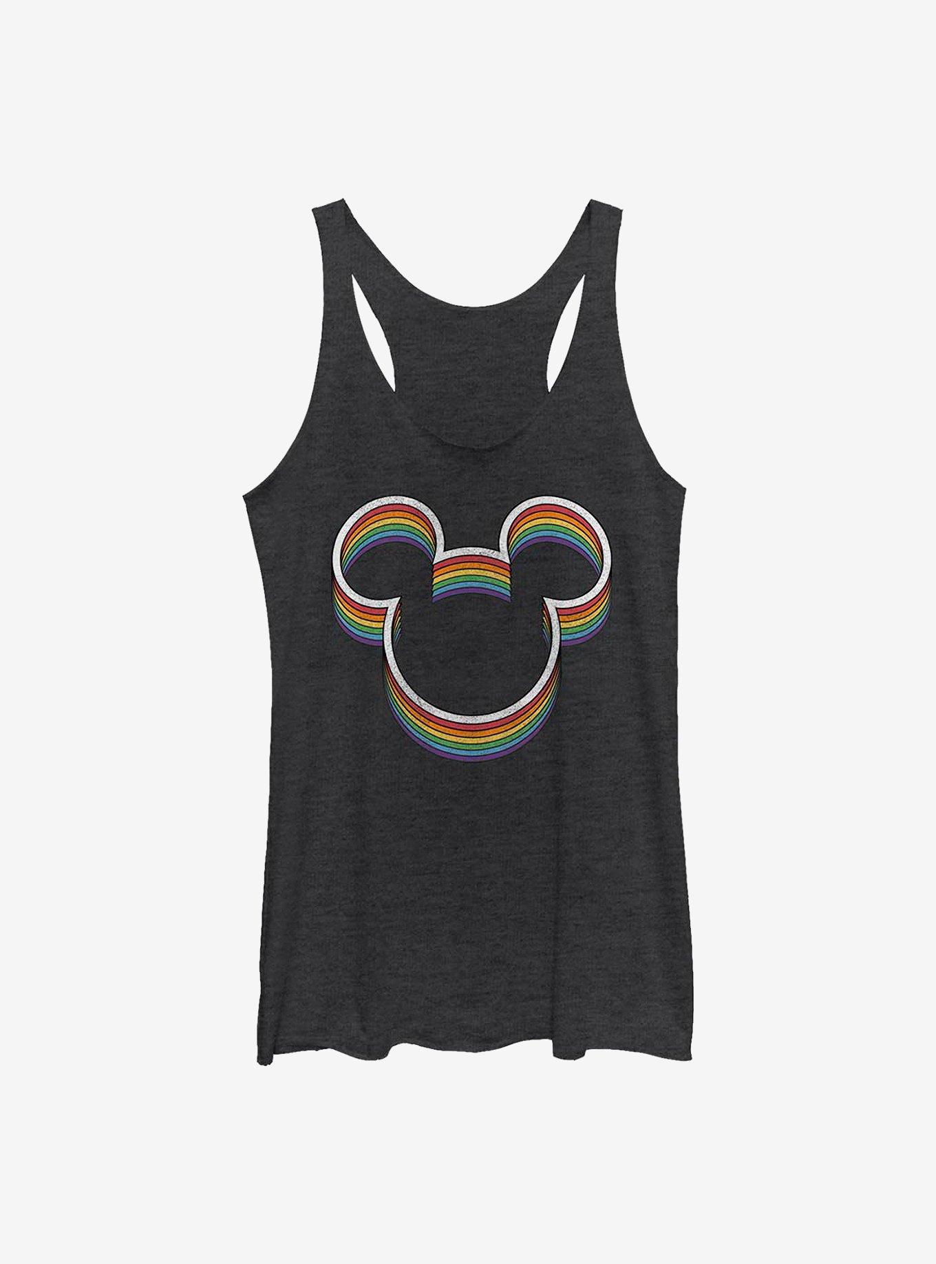 Disney Mickey Mouse Rainbow Ears Womens Tank Top