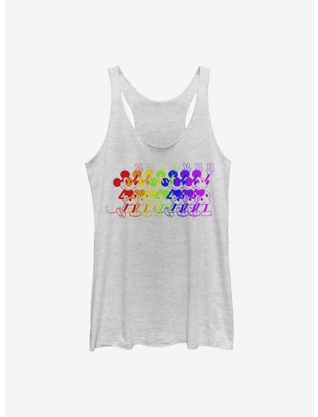 Disney Mickey Mouse Rainbow Mouse Womens Tank Top, WHITE HTR, hi-res