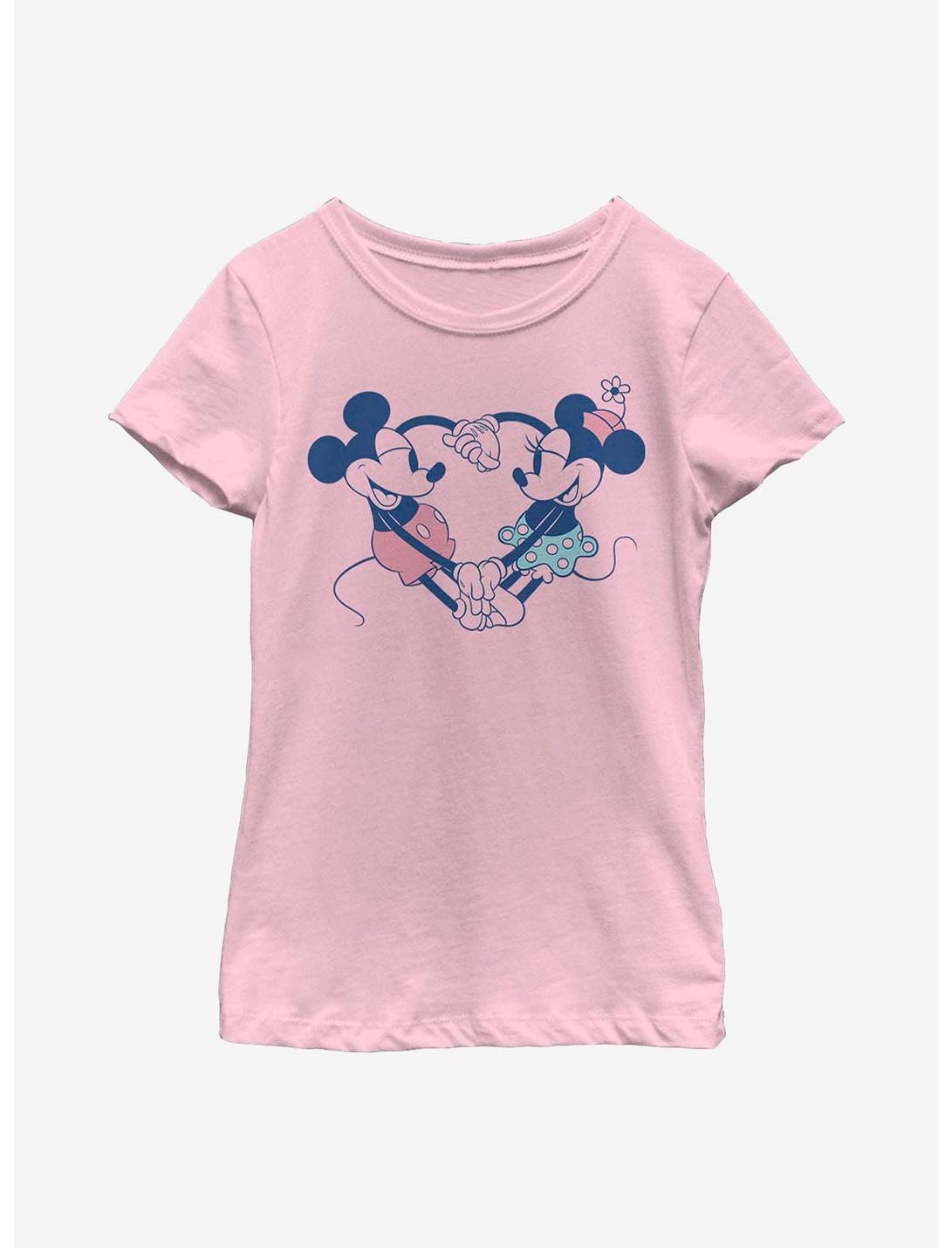 Disney Mickey Mouse Heart Pair Youth Girls T-Shirt, PINK, hi-res