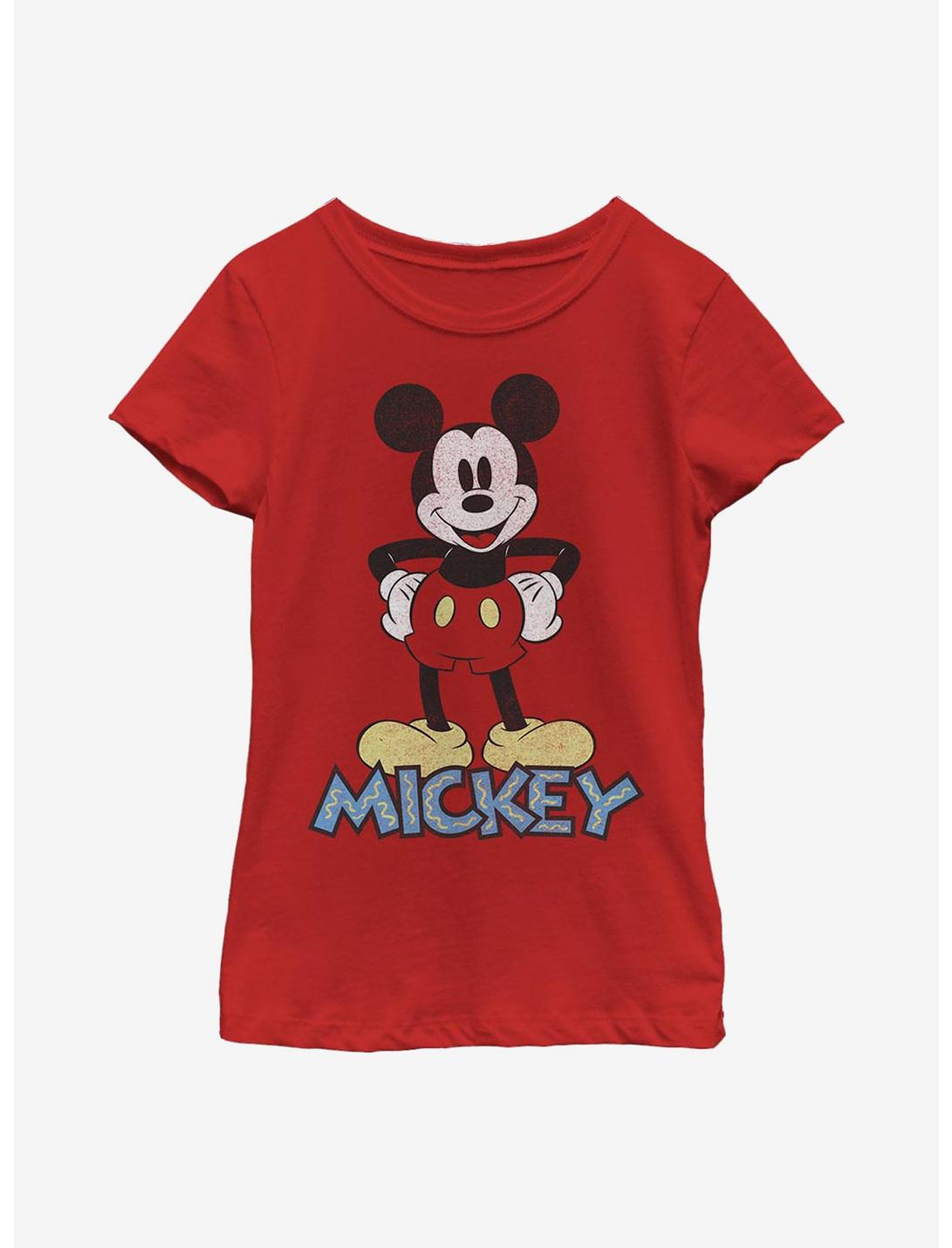 Disney Mickey Mouse 90s Mickey Youth Girls T-Shirt, RED, hi-res