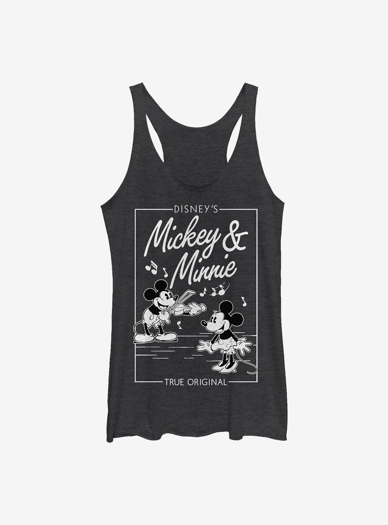 Disney Mickey Mouse Minnie Music Cover Womens Tank Top, BLK HTR, hi-res