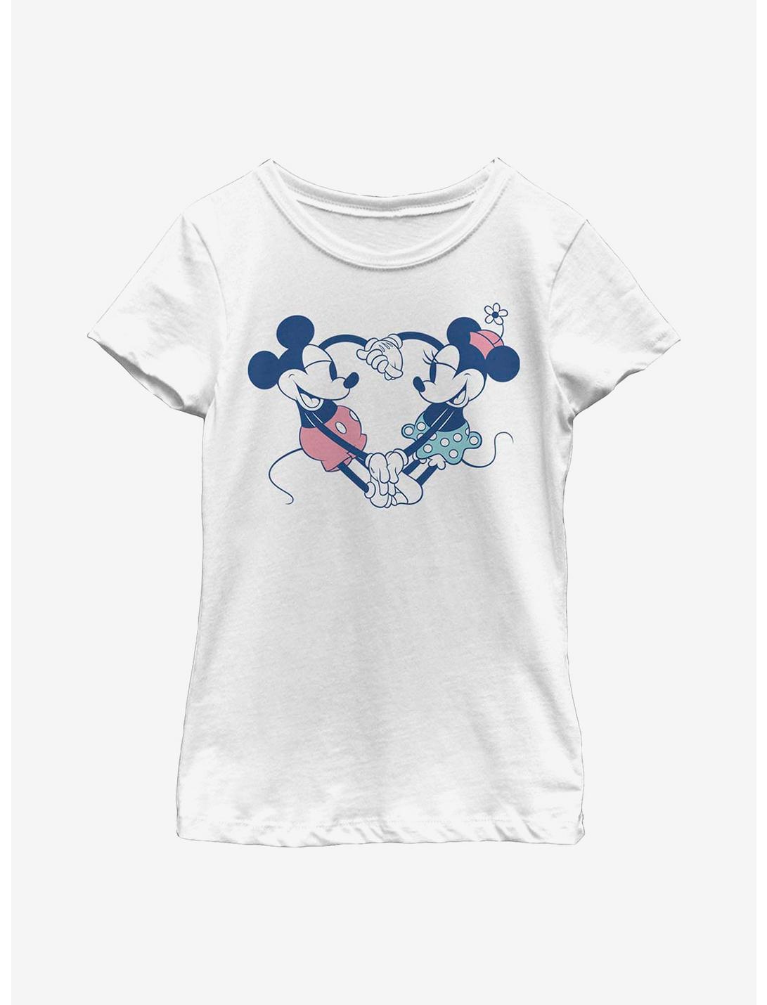 Disney Mickey Mouse Heart Pair Youth Girls T-Shirt, WHITE, hi-res