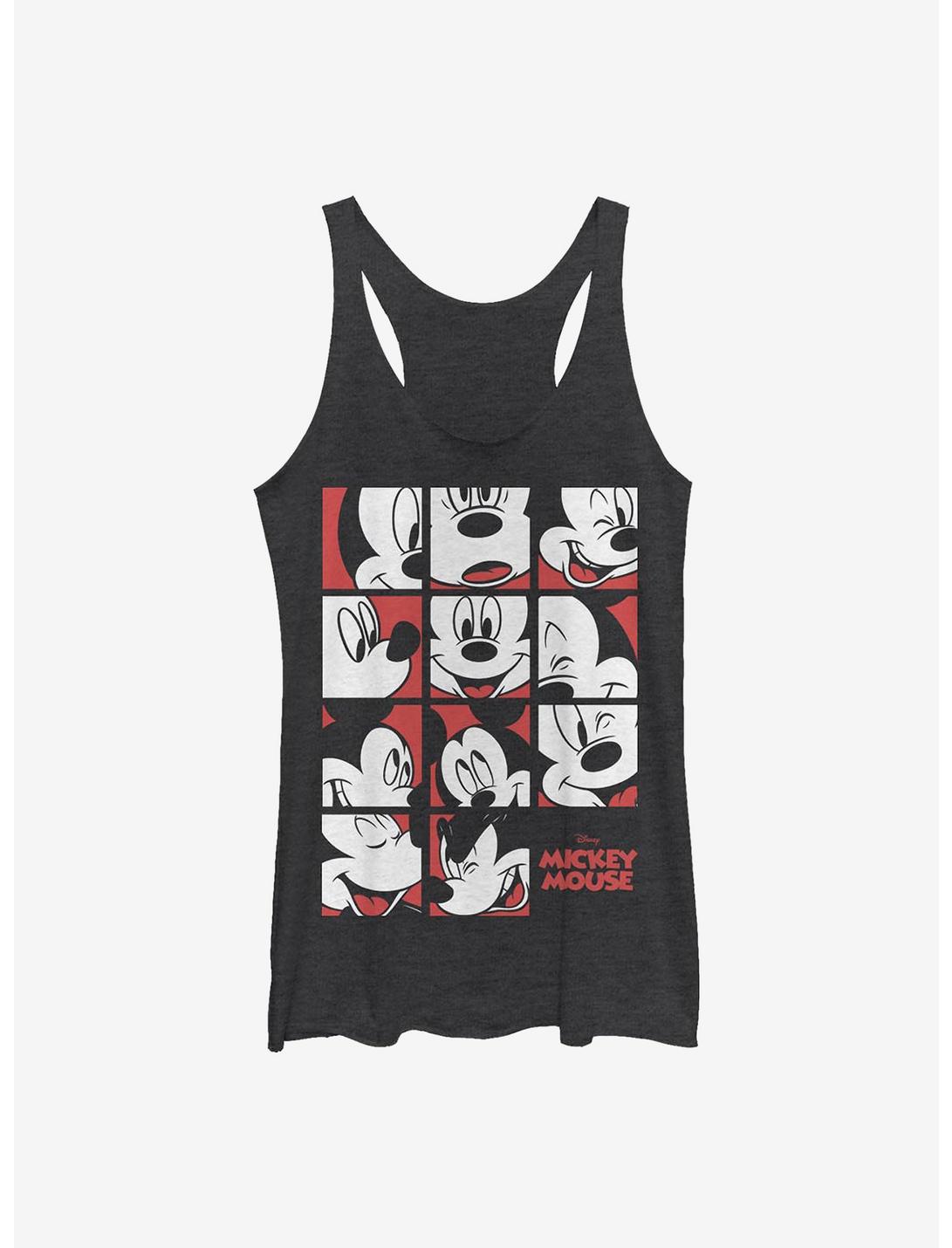 Disney Mickey Mouse Expression Grid Womens Tank Top, BLK HTR, hi-res