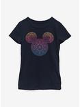 Disney Mickey Mouse Mandala Fill Youth Girls T-Shirt, NAVY, hi-res