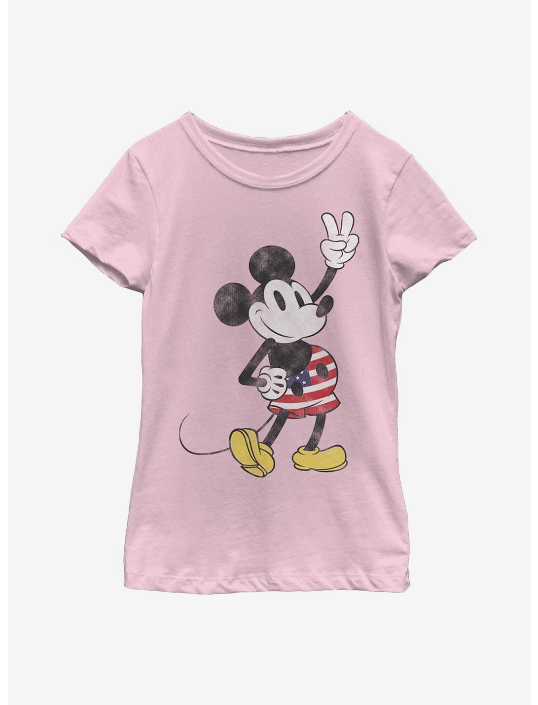 Disney Mickey Mouse American Mouse Youth Girls T-Shirt, PINK, hi-res