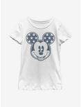 Disney Mickey Mouse Star Ears Youth Girls T-Shirt, WHITE, hi-res