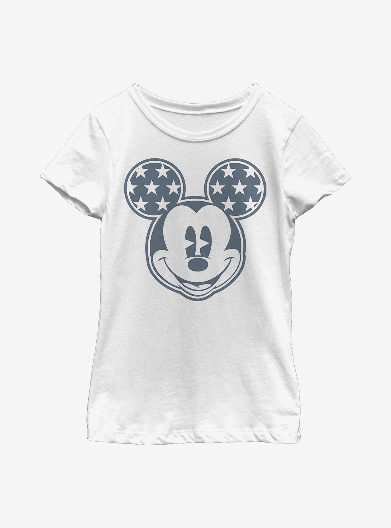 Disney Mickey Mouse Star Ears Youth Girls T-Shirt, WHITE, hi-res
