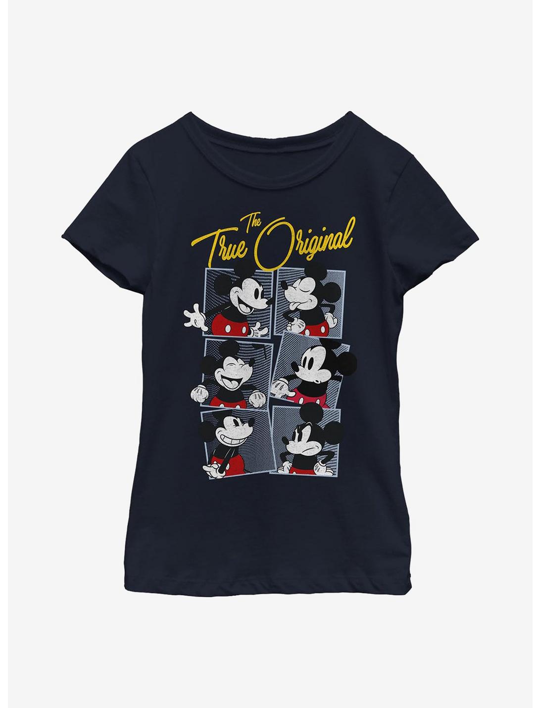 Disney Mickey Mouse Boxed Mickey Youth Girls T-Shirt, NAVY, hi-res