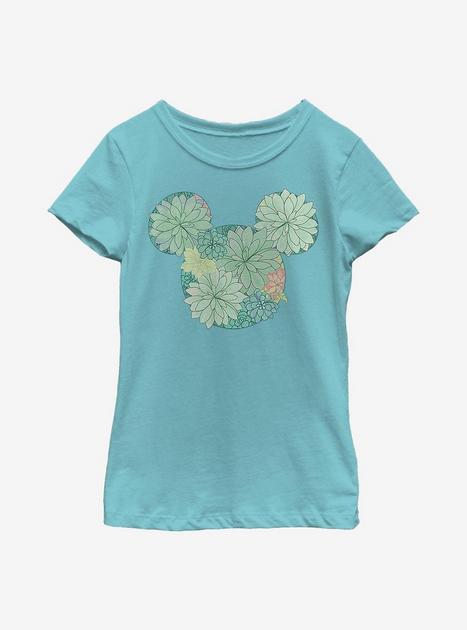 Disney Mickey Mouse Succulents Youth Girls T-Shirt - BLUE | BoxLunch