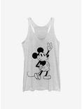 Disney Mickey Mouse Simple Mickey Outline Womens Tank Top, WHITE HTR, hi-res