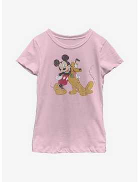 Disney Mickey Mouse And Pluto Youth Girls T-Shirt, , hi-res
