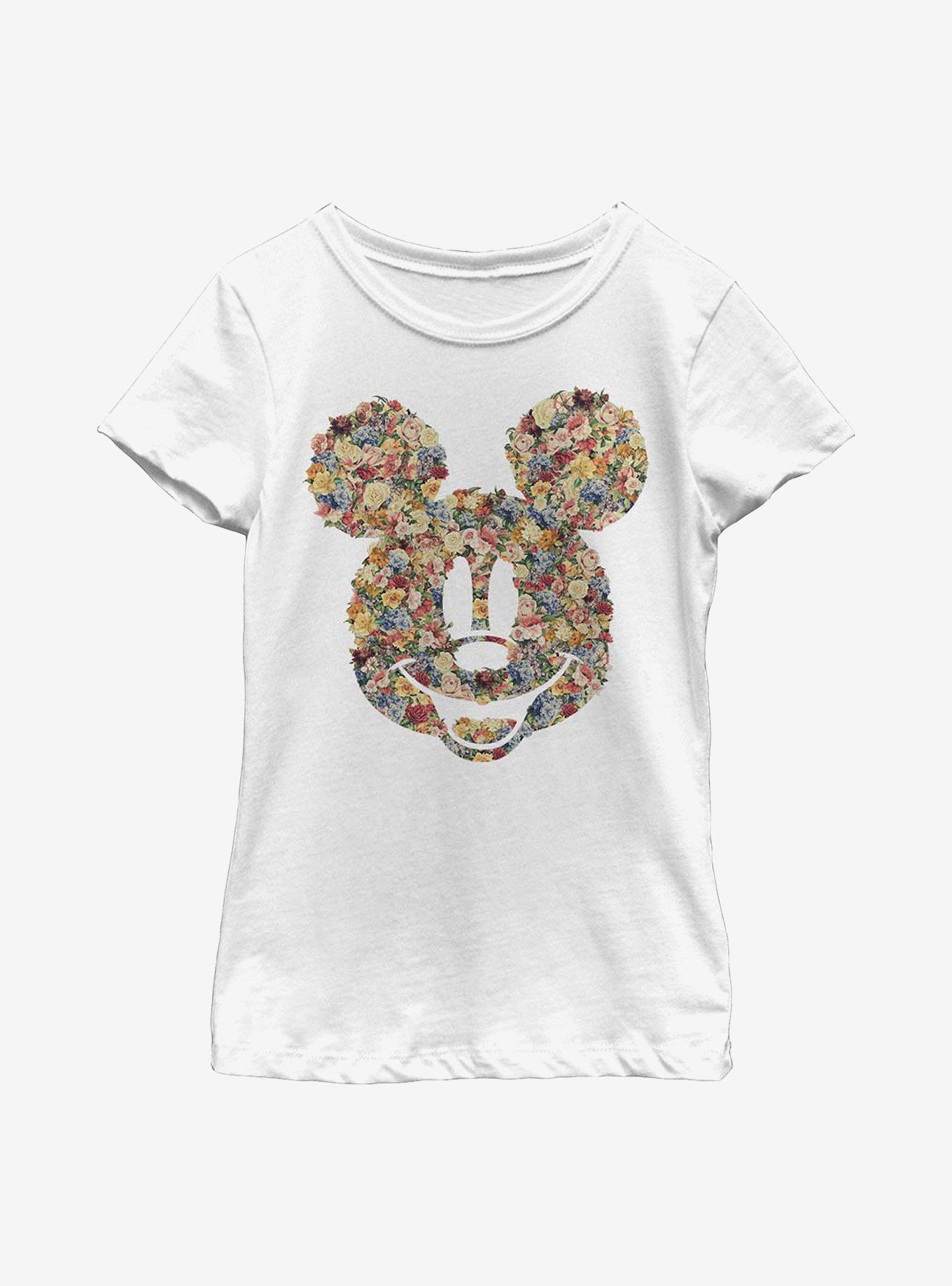 Disney Mickey Mouse Floral Mickey Youth Girls T-Shirt, , hi-res