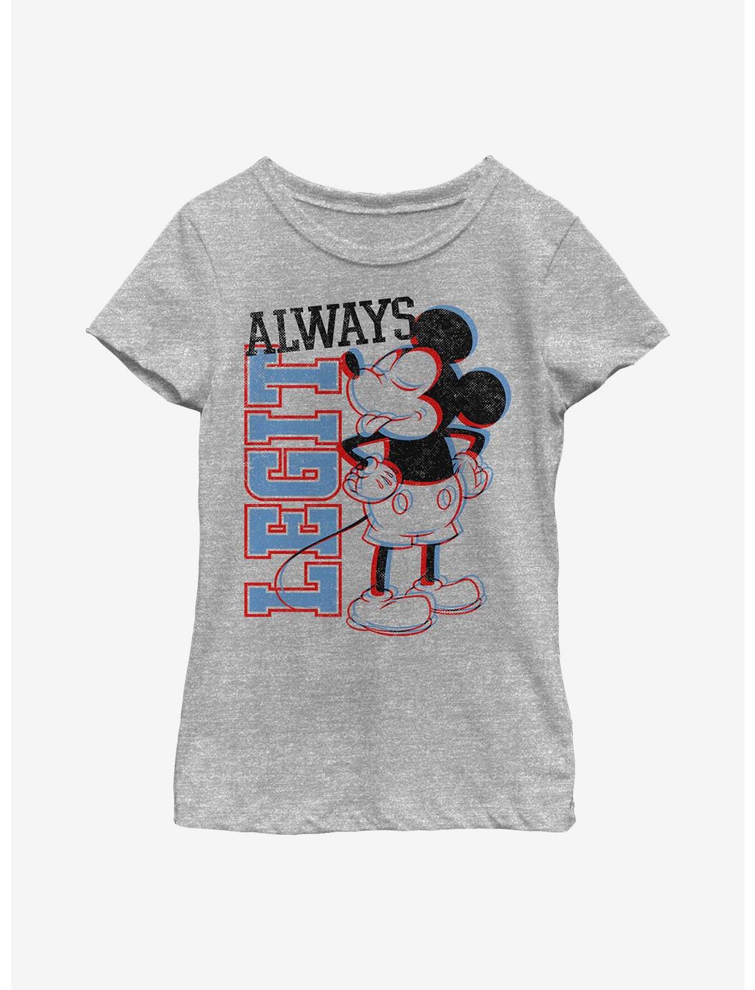 Disney Mickey Mouse Legit Mick Youth Girls T-Shirt, ATH HTR, hi-res