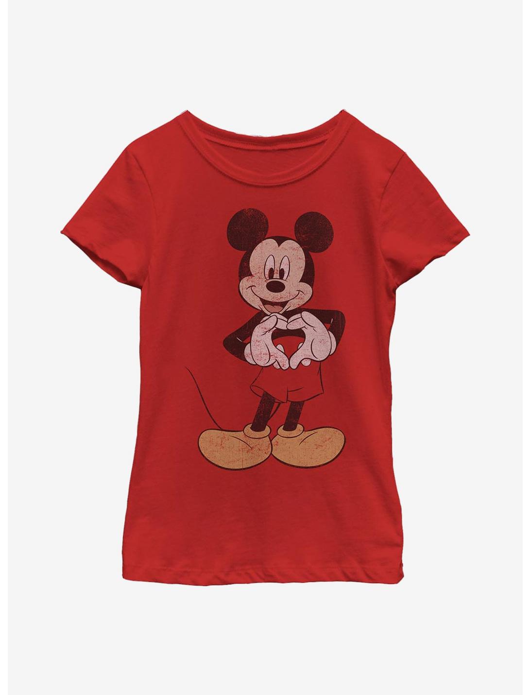 Disney Mickey Mouse Vintage Mickey Youth Girls T-Shirt, RED, hi-res