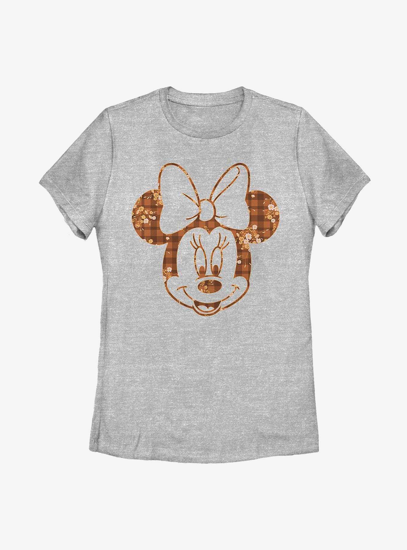 Disney Minnie Mouse Fall Floral Plaid Minnie Womens T-Shirt, , hi-res