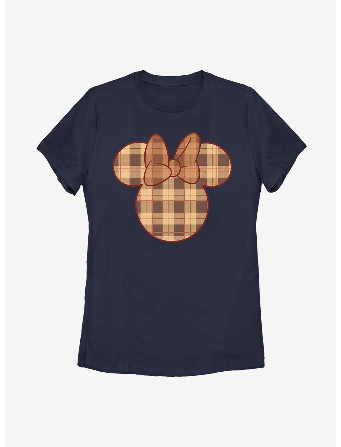Disney Minnie Mouse Fall Plaid Minnie Womens T-Shirt, NAVY, hi-res