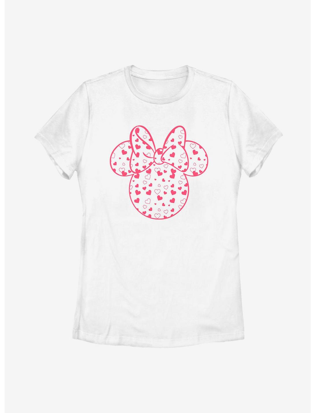 Disney Minnie Mouse Hearts Fill Womens T-Shirt, WHITE, hi-res