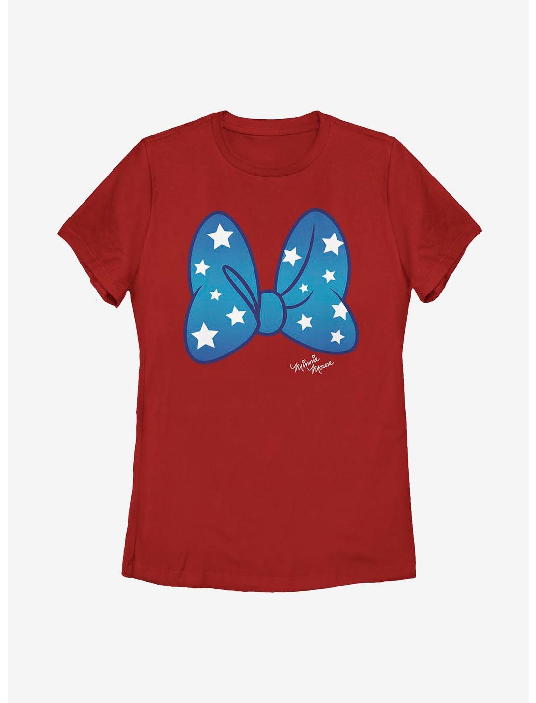 Disney Minnie Mouse Stars Bow Womens T-Shirt, RED, hi-res