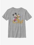 Disney Mickey Mouse And Pluto Youth T-Shirt, ATH HTR, hi-res