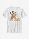 Disney Mickey Mouse And Pluto Youth T-Shirt, WHITE, hi-res