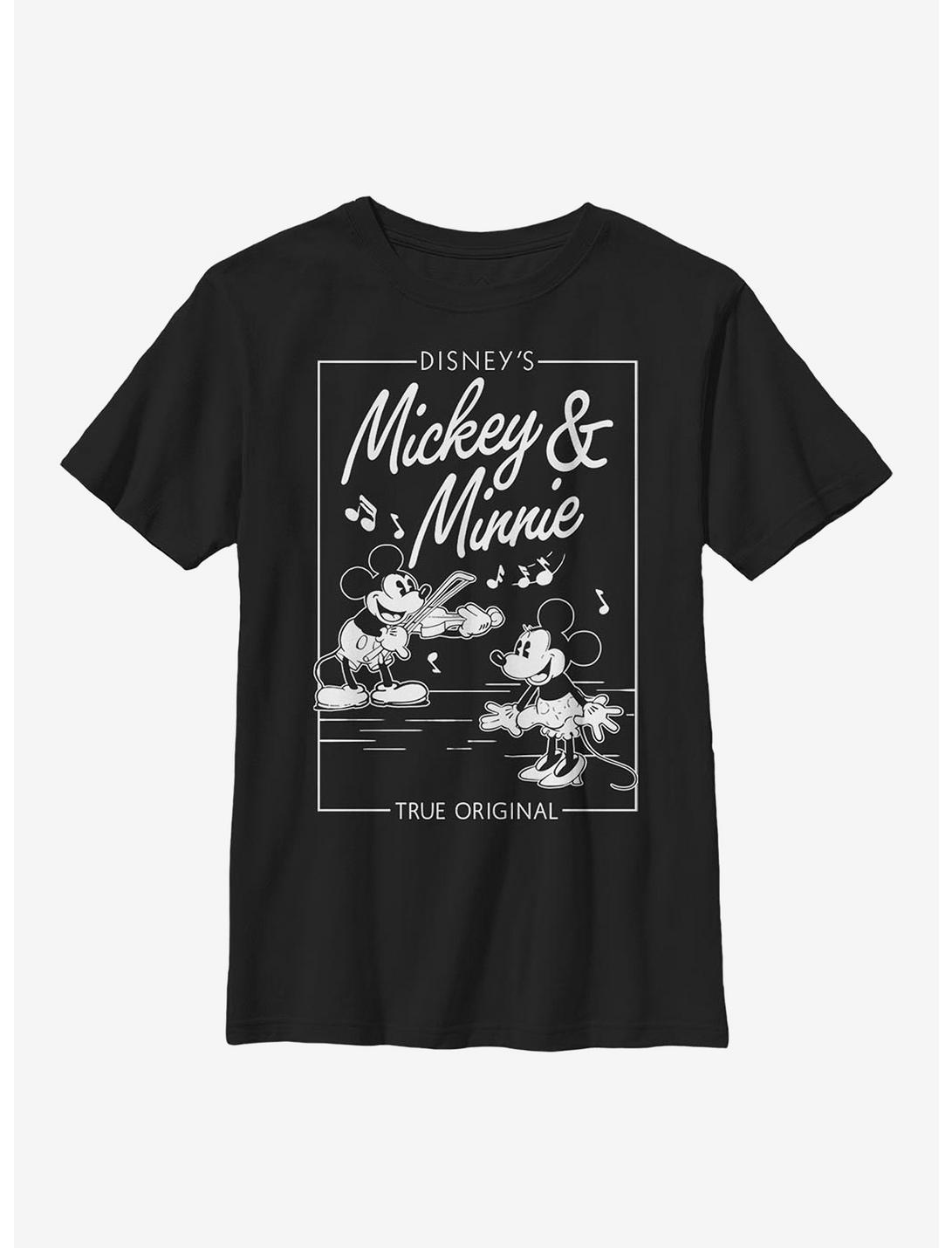Disney Mickey Mouse Minnie Music Cover Youth T-Shirt, BLACK, hi-res