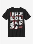 Disney Mickey Mouse Expression Grid Youth T-Shirt, BLACK, hi-res